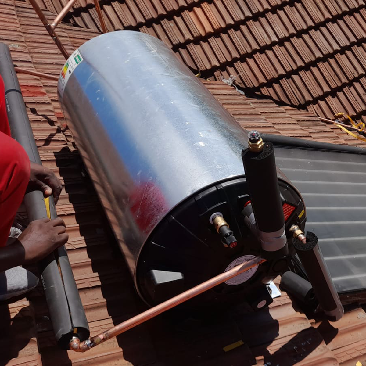 Installation of Solar Geyser On Roof